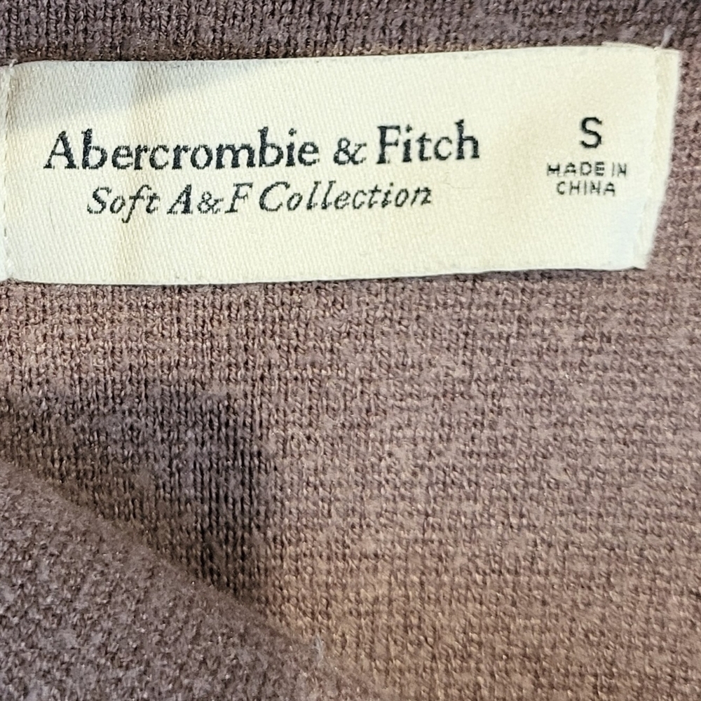Abercrombie & Fitch Soft A&F Crop Knit Top Size S Mauve Sleeveless‎ Square Neck - Picture 2 of 3